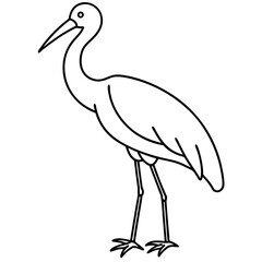Obraz premium Minimalist Stork Line Art