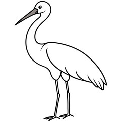 Minimalist Stork Line Art