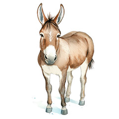 Obraz premium Artistic Illustration of a Simple Isolated Donkey Standing on a Transparent background for Creative Projects