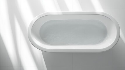 Oval bathtub with sunlight