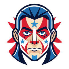 American face paint set vector design clipart on white background