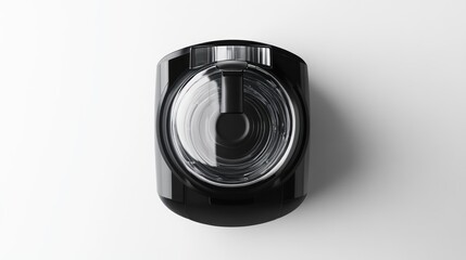 Modern black appliance with clear dome