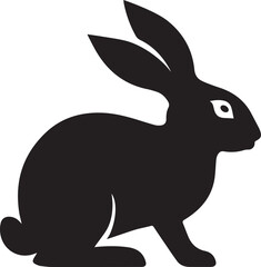 Naklejka premium rabbit logo design silhouette style vector minimal vector art illustration on a white background 