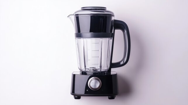 Modern blender with clear jar and black base