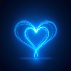 Blue Neon Love Art Picture