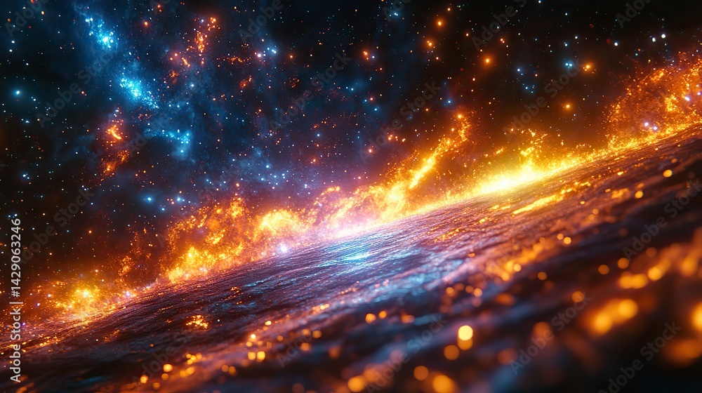 Sticker light speed hyperspace space warp background colorful streaks of light gathering towards the event h
