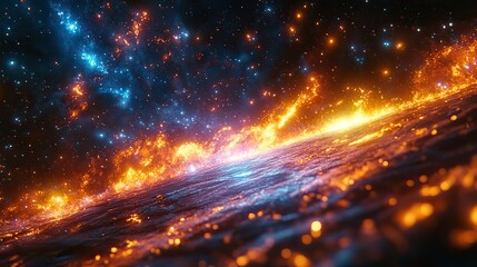 Fototapeta premium light speed hyperspace space warp background colorful streaks of light gathering towards the event horizon hand edited