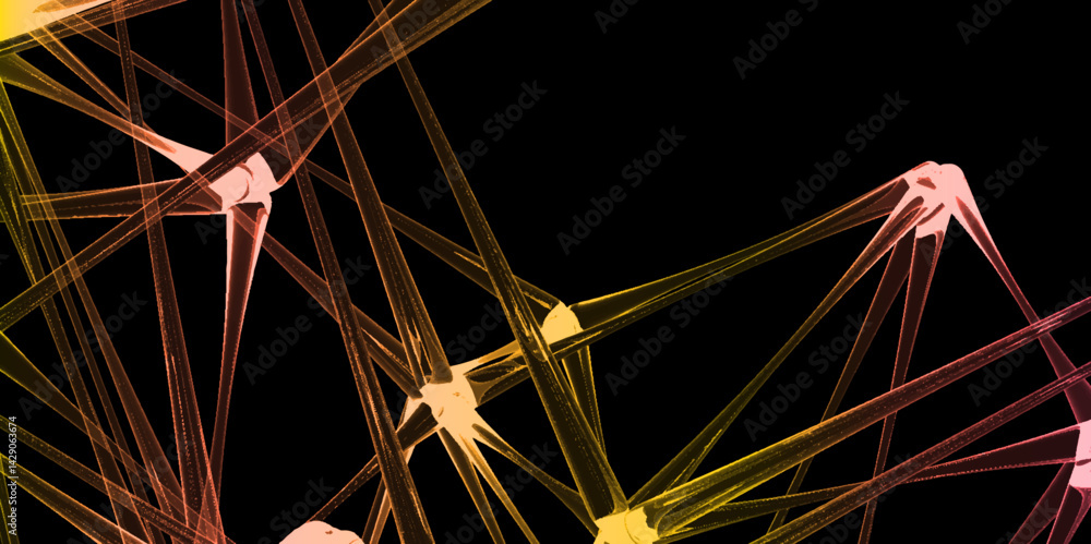 Leinwandbilder abstract connecting dots and lines with geometric background. geometric plexus structure cybernetic 