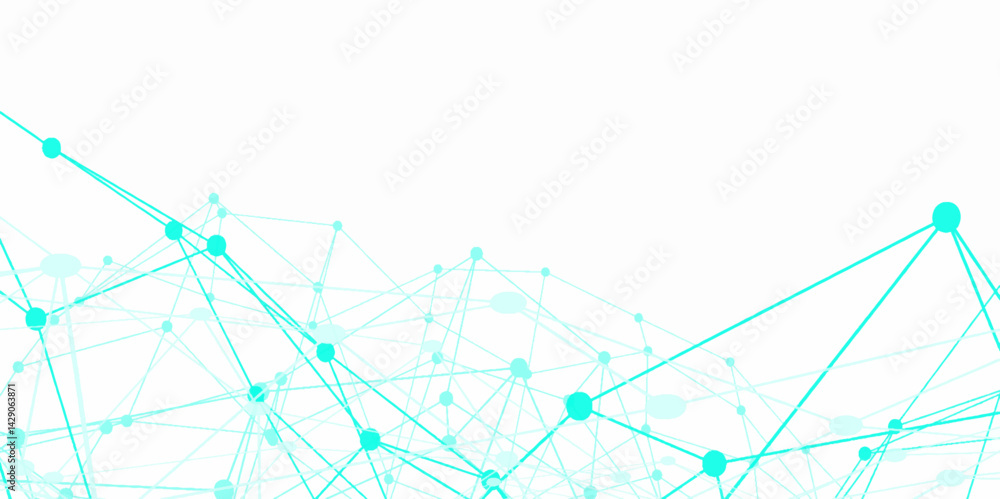 Fototapete abstract connecting dots and lines with geometric background. geometric plexus structure cybernetic 