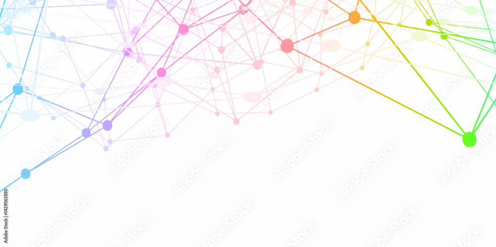 Leinwandbilder abstract connecting dots and lines with geometric background. geometric plexus structure cybernetic 