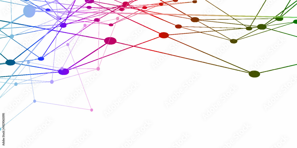 Fototapete abstract connecting dots and lines with geometric background. geometric plexus structure cybernetic 