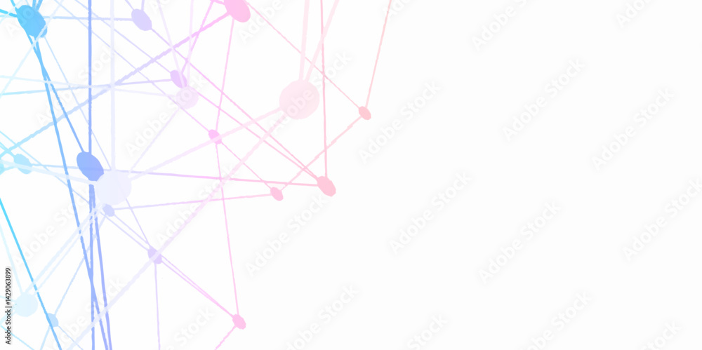 Leinwandbilder abstract connecting dots and lines with geometric background. geometric plexus structure cybernetic 