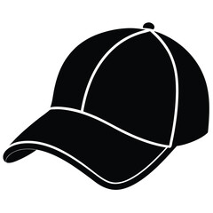baseball cap silhouette isolated on white background