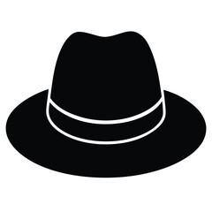 Black hat silhouette isolated on white background