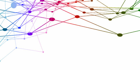 Abstract connecting dots and lines with geometric background. Geometric plexus structure cybernetic concept. Internet connection network high digital technology with connecting points and lines.