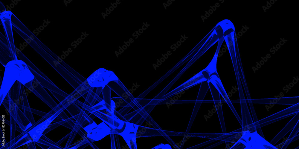 Leinwandbilder abstract connecting dots and lines with geometric background. geometric plexus structure cybernetic 