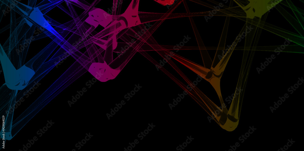 Leinwandbilder abstract connecting dots and lines with geometric background. geometric plexus structure cybernetic 