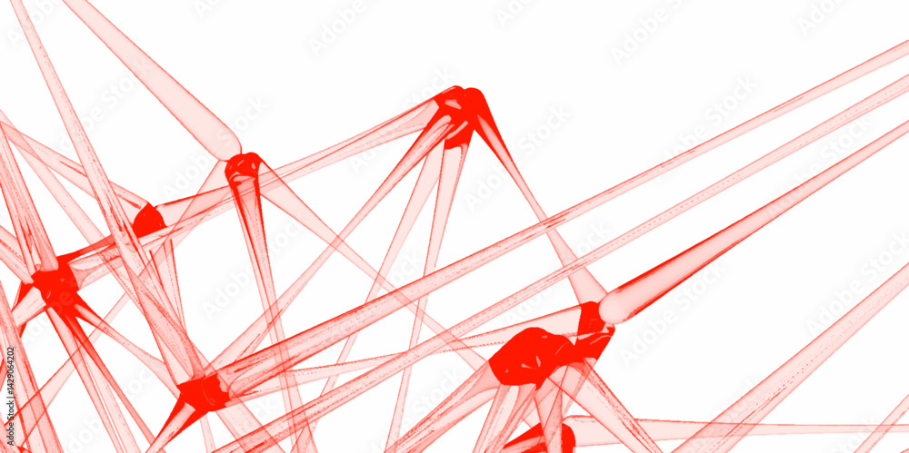 Fototapete abstract connecting dots and lines with geometric background. geometric plexus structure cybernetic 