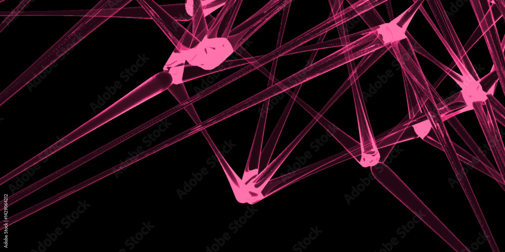 Fototapete abstract connecting dots and lines with geometric background. geometric plexus structure cybernetic 