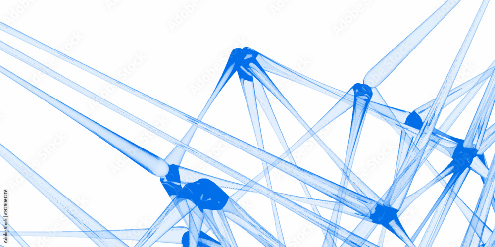 Leinwandbilder abstract connecting dots and lines with geometric background. geometric plexus structure cybernetic 