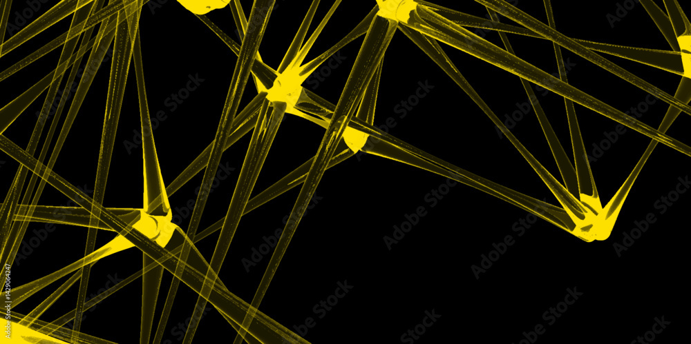 Fototapete abstract connecting dots and lines with geometric background. geometric plexus structure cybernetic 