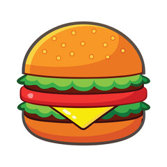 American hamburgers set vector design clipart on white background