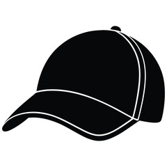 baseball cap silhouette isolated on white background