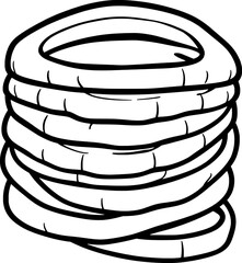 Stack of Crispy Onion Rings A Simple Line Drawing