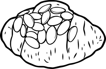 Delicious Croissant Pastry Filled With Numerous Seeds