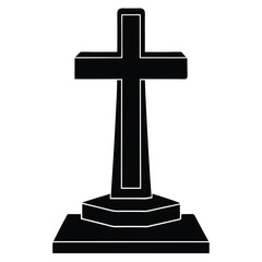 Cross Layered Pedestal silhouette vector isolated on white background