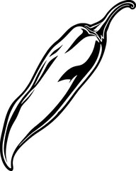 Fiery Chili Pepper A Spicy Black And Orange Illustration