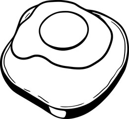 A Simple Illustration Of A Fried Egg Sunny-Side Up