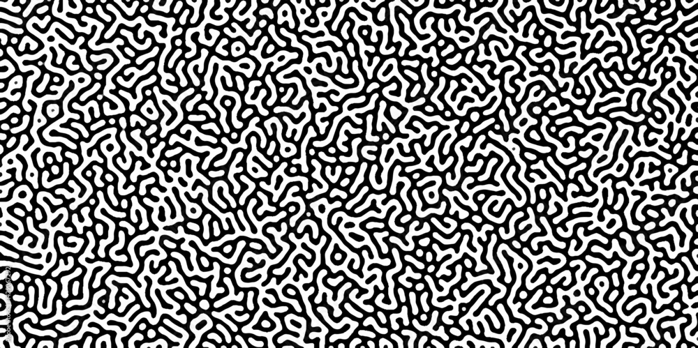 Poster abstract truing organic wallpaper turing reaction diffusion monochrome seamless pattern with chaotic