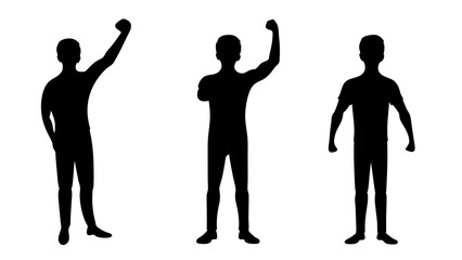 set of winners and losers silhouette vector on white background
