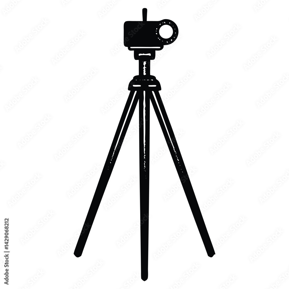 Poster isolated black vector photographer using element tripod with white background