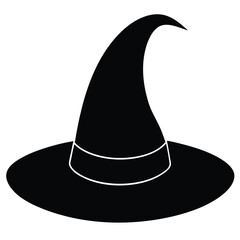 Witch Hat silhouette isolated on white background