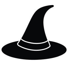 Witch Hat silhouette isolated on white background