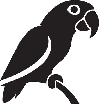 parrot logo design silhouette style vector minimal vector art illustration on a white background
