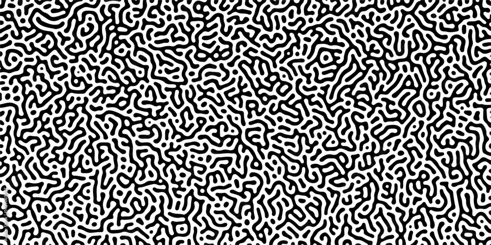 Poster abstract truing organic wallpaper turing reaction diffusion monochrome seamless pattern with chaotic