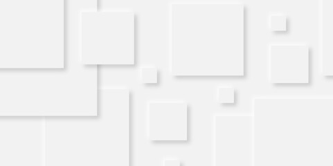 Abstract white rectangle shape geometric line background. abstract seamless modern white and gray color technology concept geometric rectangle vector background neomorphism style poster, banner design