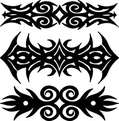 Tribal Tattoo Designs Black Swirls Elegant Ornaments