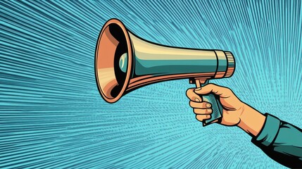 Hand Holding Megaphone, Digital Background