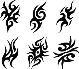 Tribal Tattoo Designs Collection: Six Unique Black Ink Artworks
