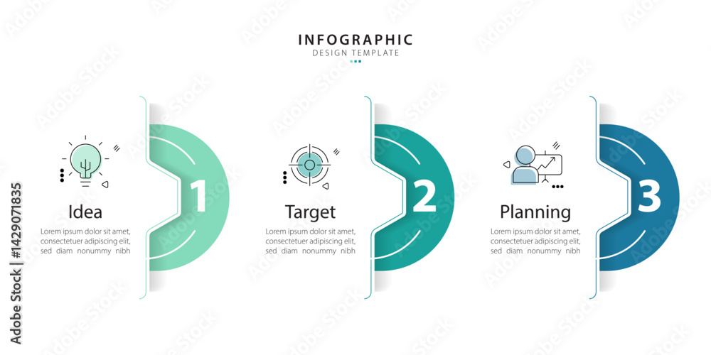 Poster timeline creator infographic template. 3 step timeline journey, calendar flat simple infographics de