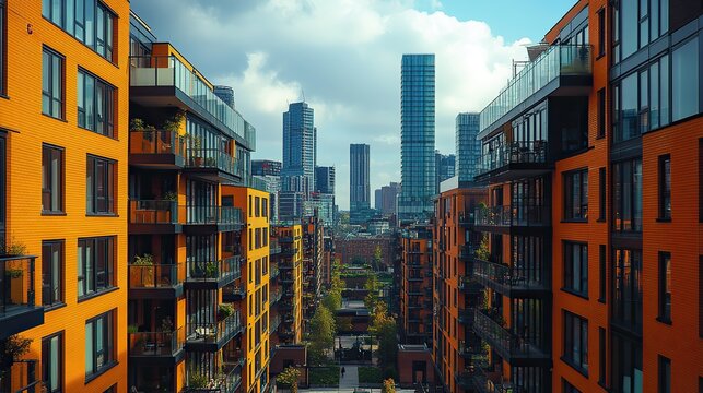 modern apartment buildings in downtown deansgate manchester city cityscape buildings architecture high rise