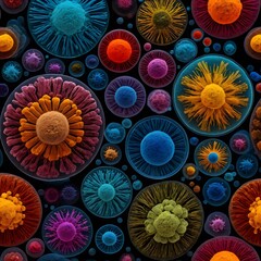 vibrant bacteria and virus science