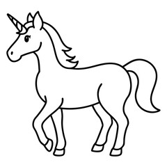 Obraz premium Minimalist Unicorn Line Art Vector
