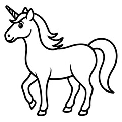 Minimalist Unicorn Line Art Vector