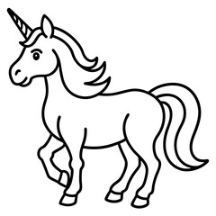 Minimalist Unicorn Line Art Vector