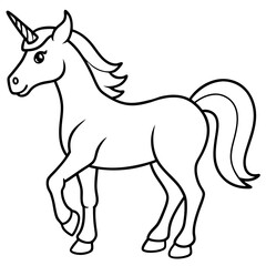 Obraz premium Minimalist Unicorn Line Art Vector
